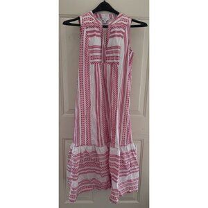Crown & Ivy Maxi Dress Size PM Pink & White Sleeveless